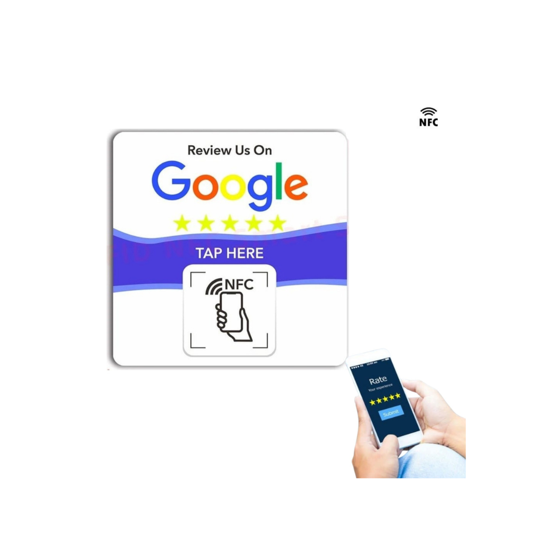 Square NFC Google Review Acrylic Sticking Fob– White - Image 3