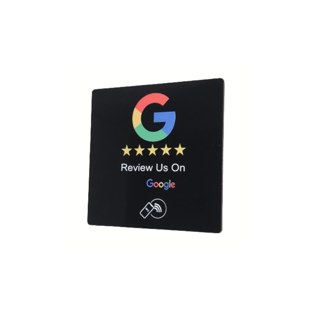 Square NFC Google Review Acrylic Sticking Card – Black