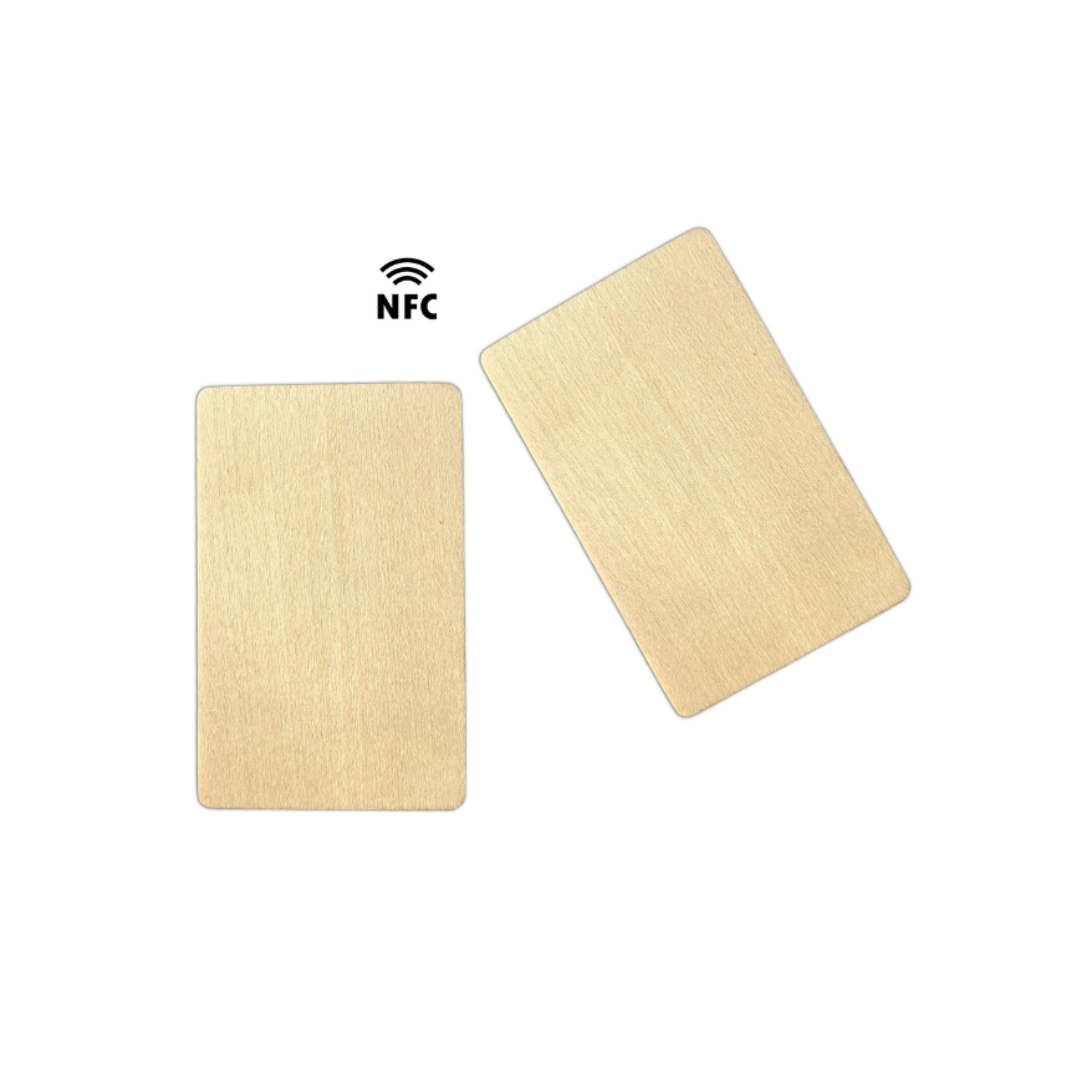 NFC Wooden Card – 2PC Customizable & Programmable Combo! 🌳