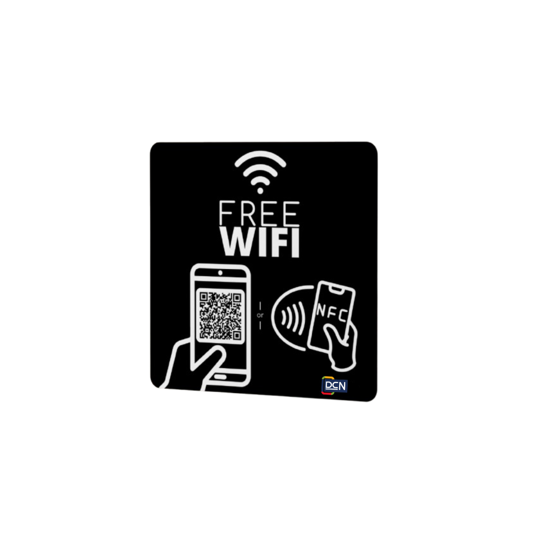 Black Wi-Fi NFC Acrylic Sticking Fob – Instant Wi-Fi Access with One Tap